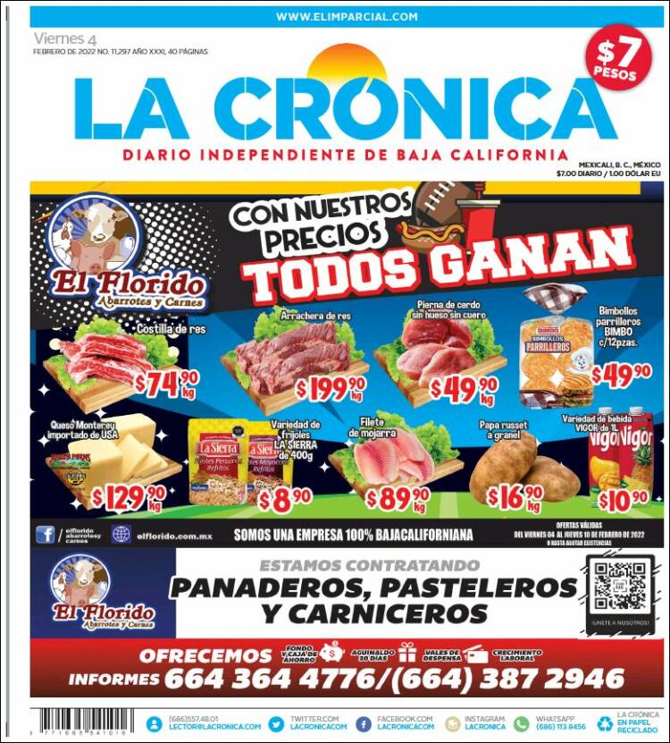 Portada de La Crónica de Baja California (M&eacute;xico)