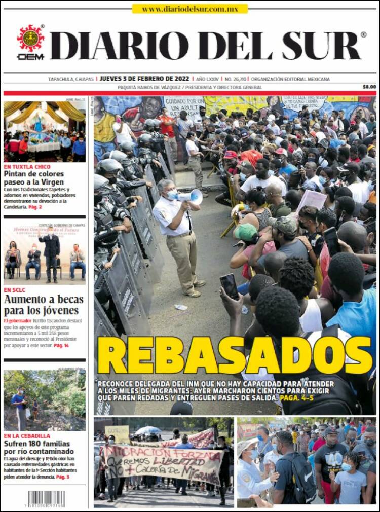 Portada de El Diario del Sur (M&eacute;xico)