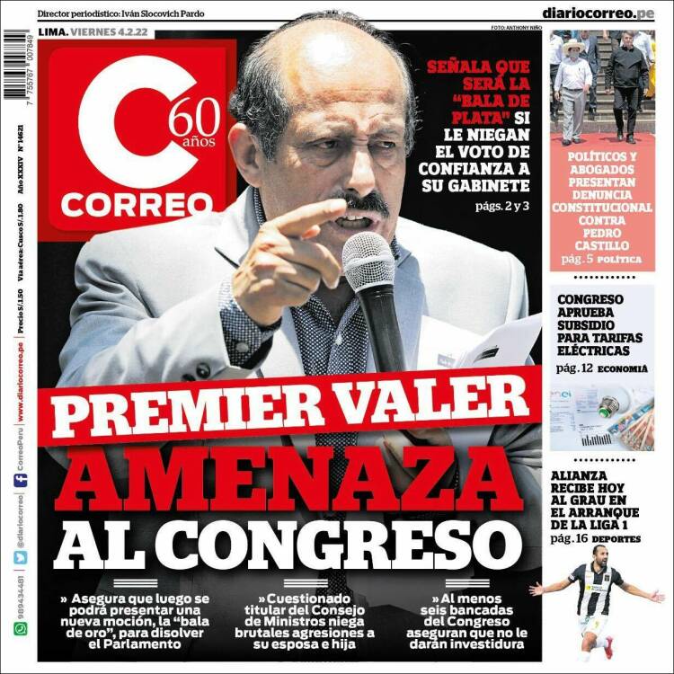 Portada de Diario Correo (Per&uacute;)