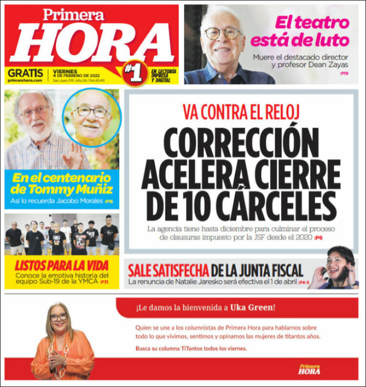 Portada de Primera Hora (Puerto Rico)