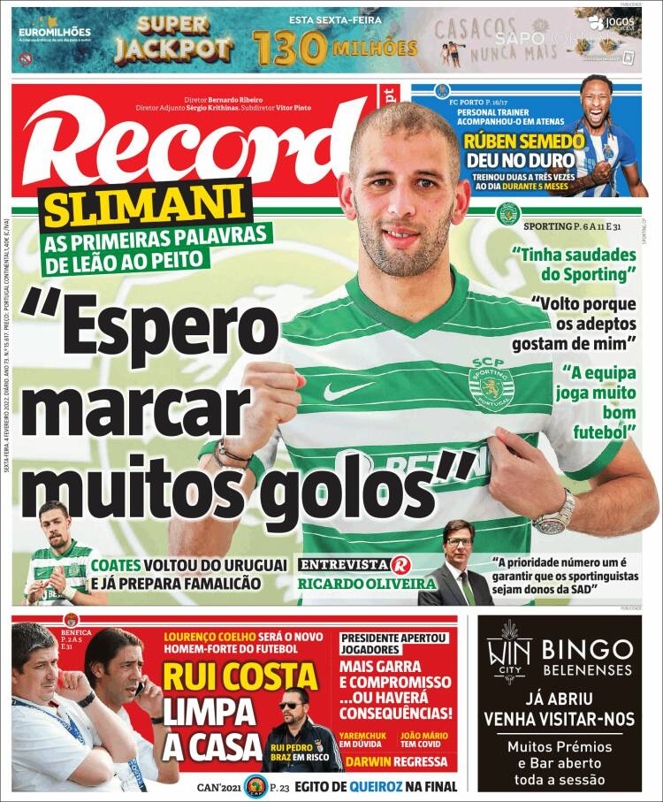 Portada de Record (Portugal)