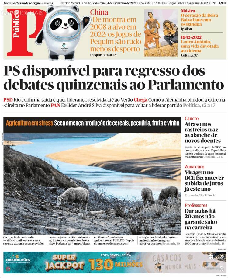 Portada de Público (Portugal)