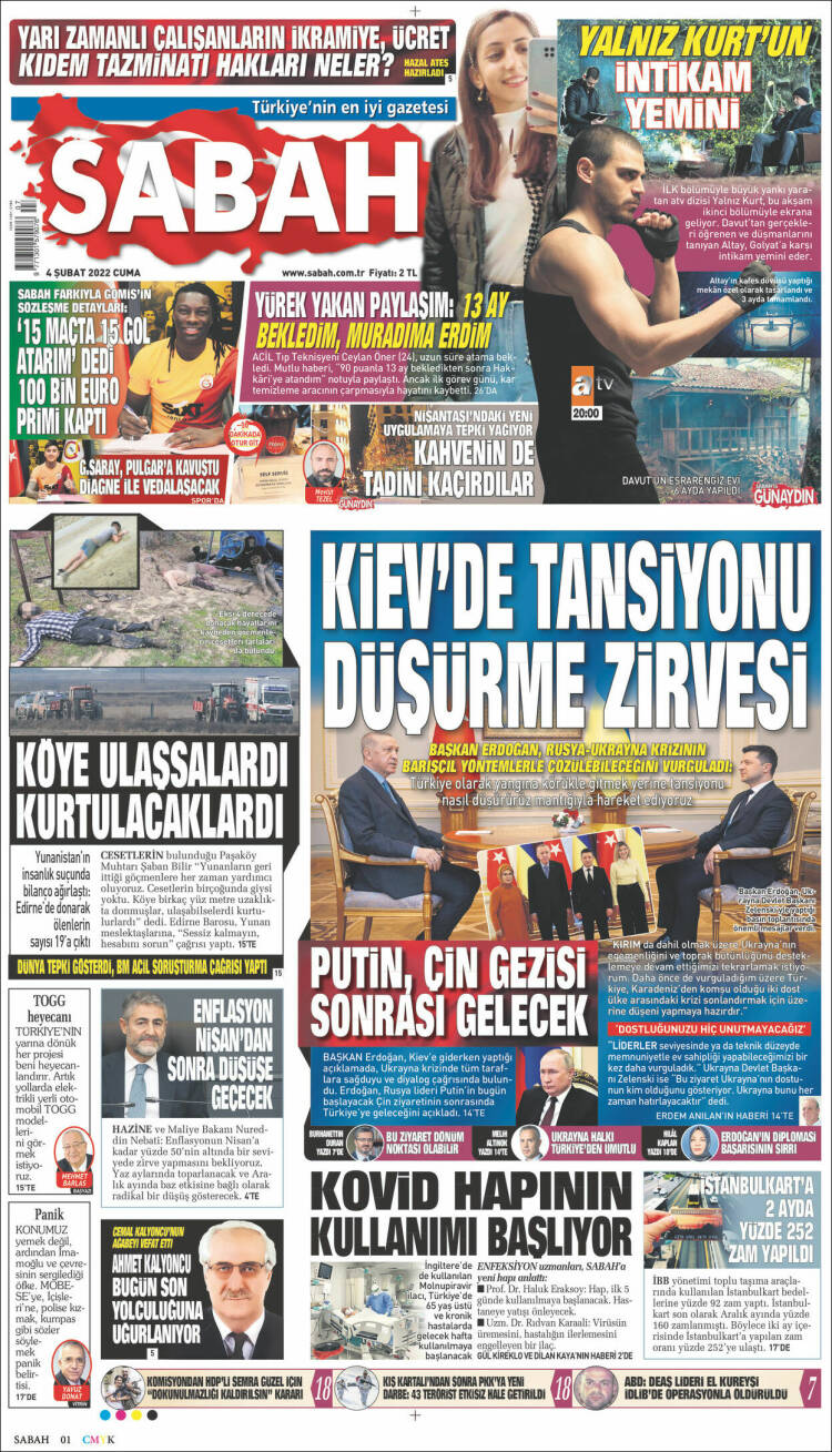 Portada de Sabah (Turqu&iacute;a)