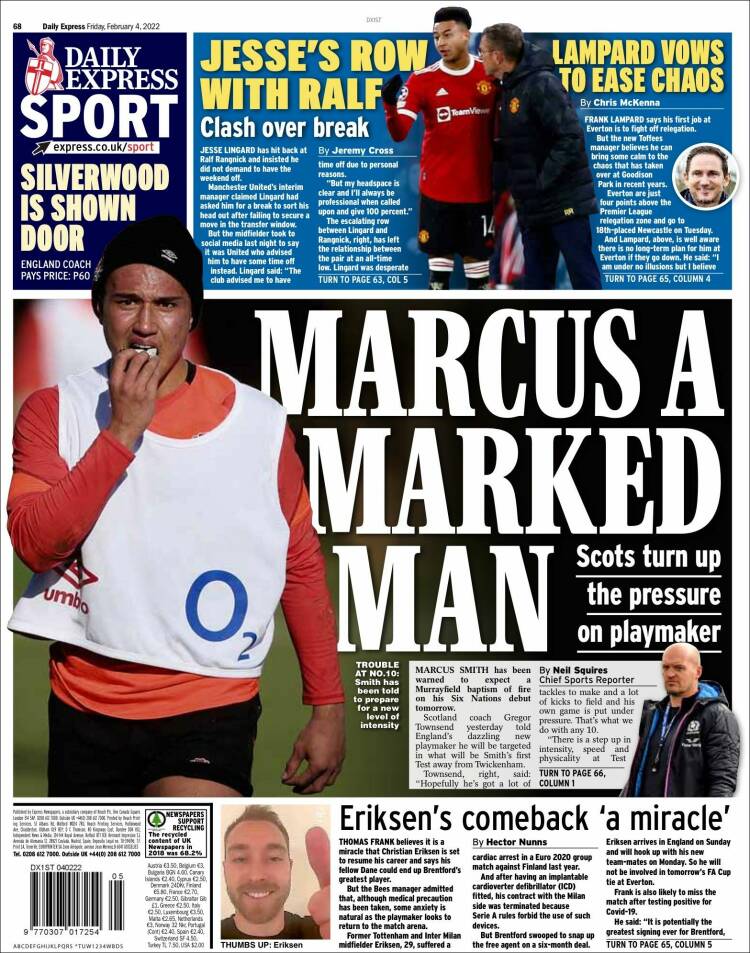 Portada de Daily Express (Reino Unido)