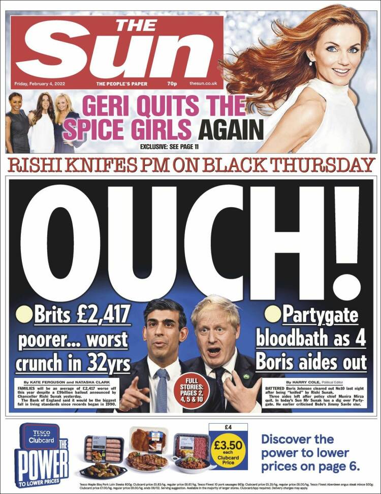 Portada de The Sun (Reino Unido)