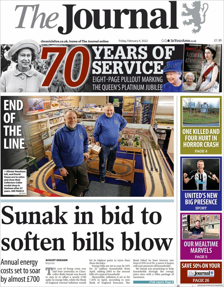 Portada de The Journal (Reino Unido)