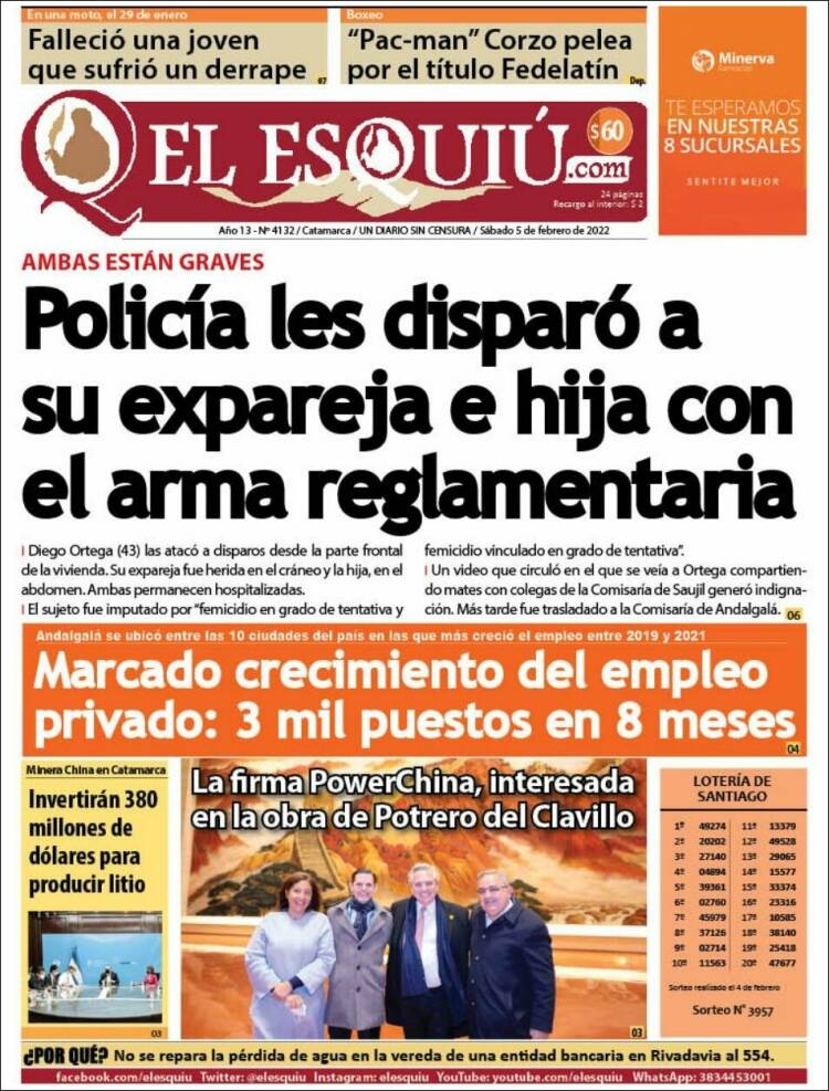 Portada de El Esquiu (Argentina)