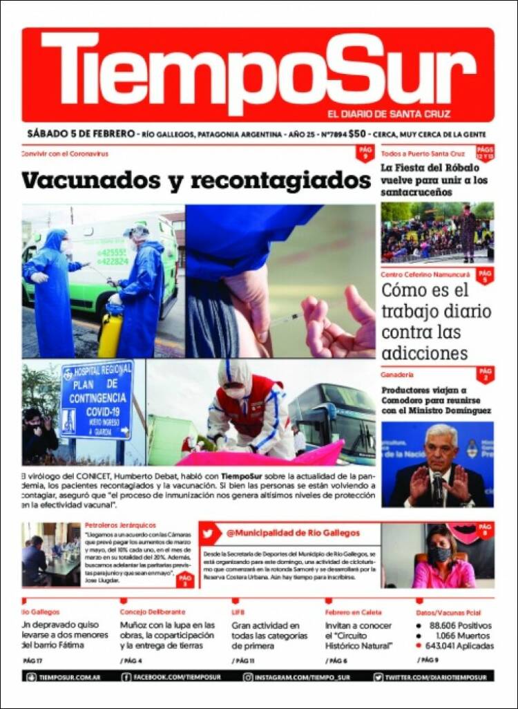 Portada de Tiempo Sur (Argentina)