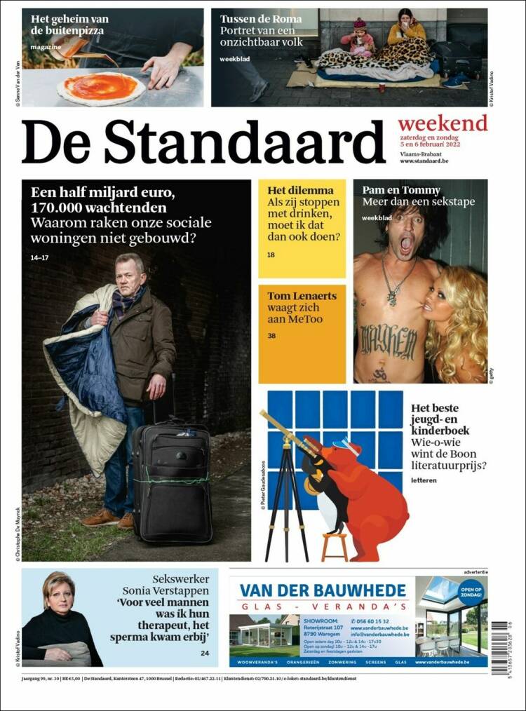 Portada de De Standaard (B&eacute;lgica)