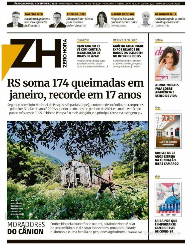 Portada de Zero Hora (Brasil)