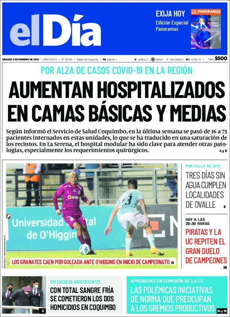 Portada de El Día (Chile)