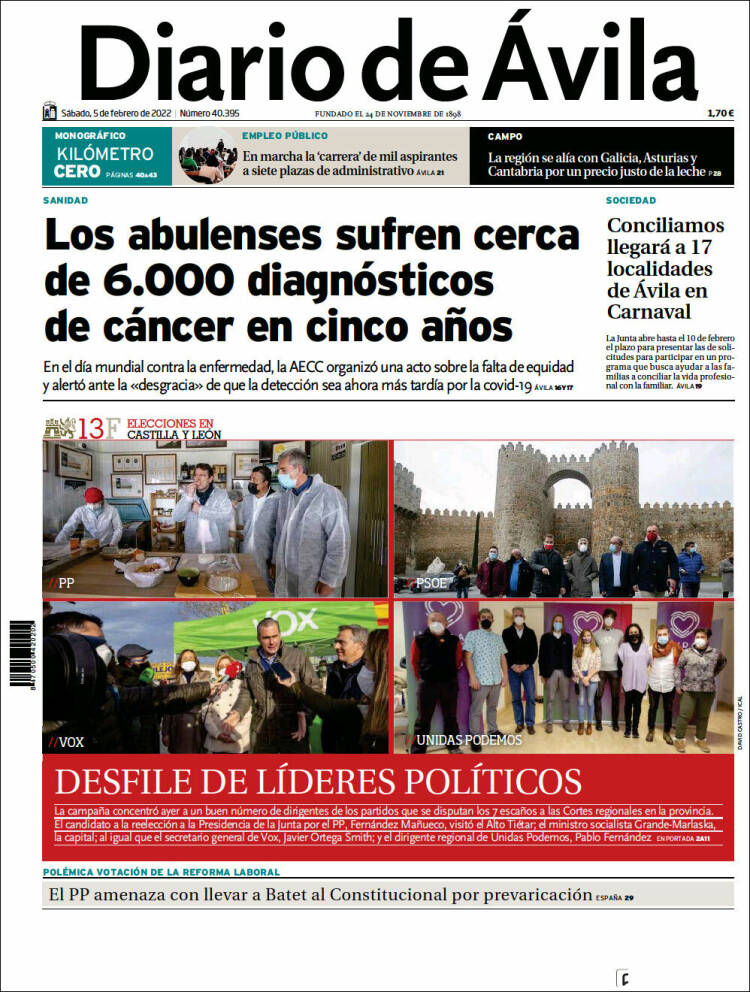 Portada de Diario de Ávila (Espa&ntilde;a)