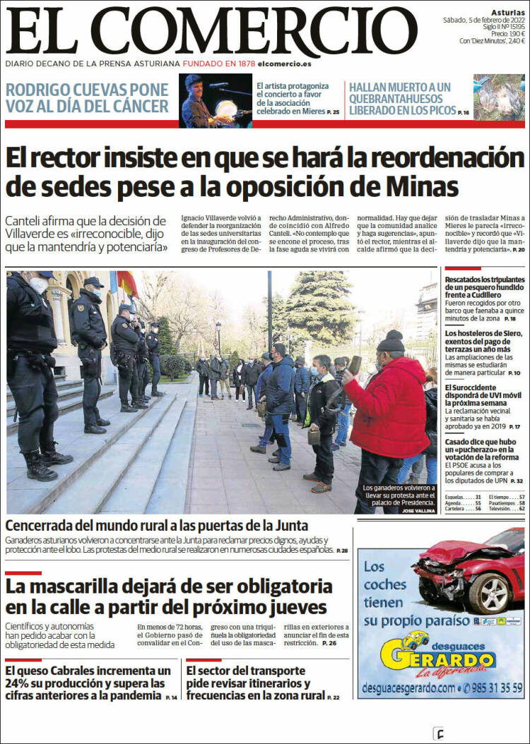 Portada de El Comercio (Espa&ntilde;a)