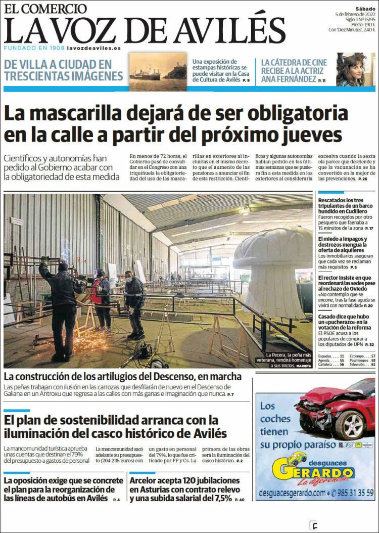 Portada de El Comercio - Avilés (Espa&ntilde;a)