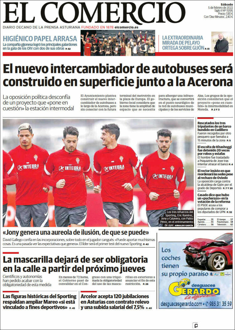 Portada de El Comercio - Gijón (Espa&ntilde;a)