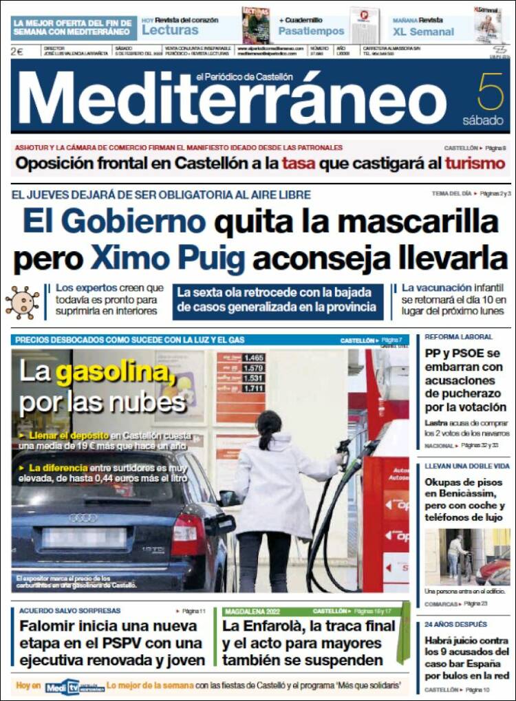 Portada de El Periódico Mediterraneo (Espa&ntilde;a)