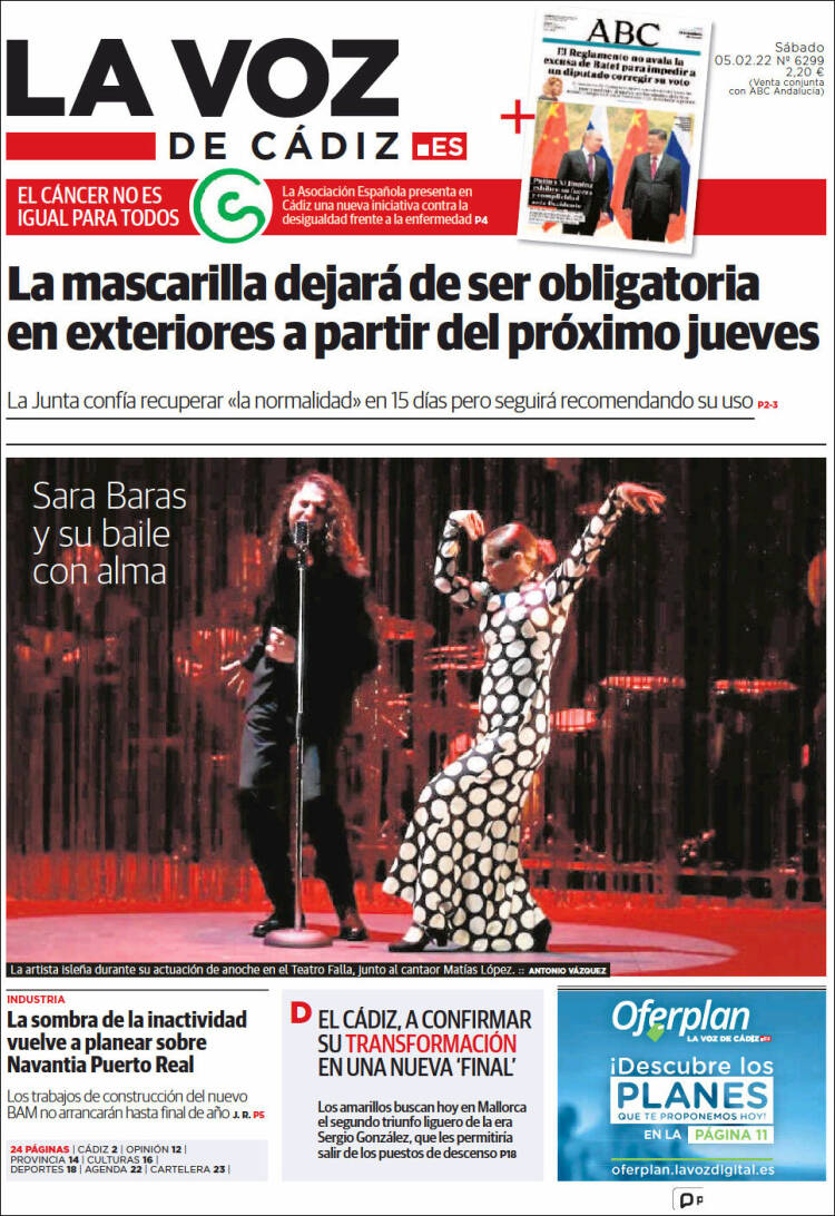 Portada de La Voz de Cádiz (Espa&ntilde;a)