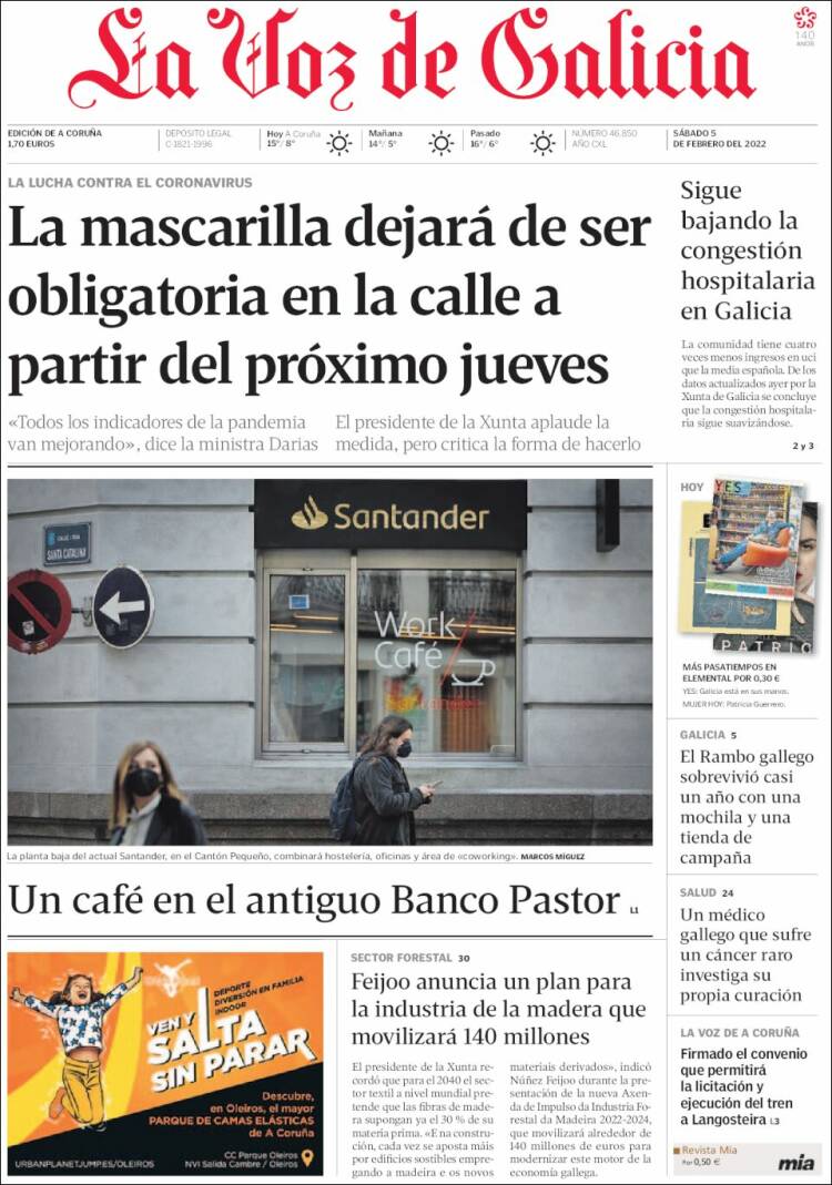 Portada de La Voz de Galicia (Espa&ntilde;a)