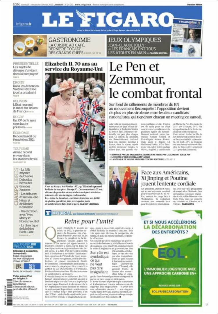 Portada de Le Figaro (Francia)