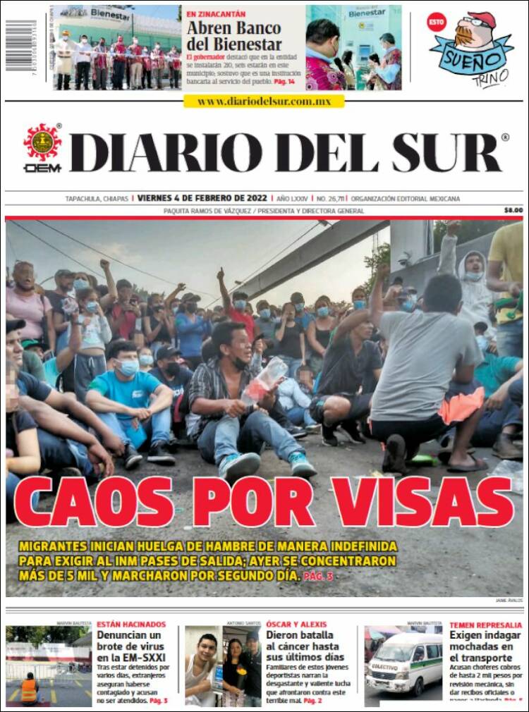 Portada de El Diario del Sur (M&eacute;xico)