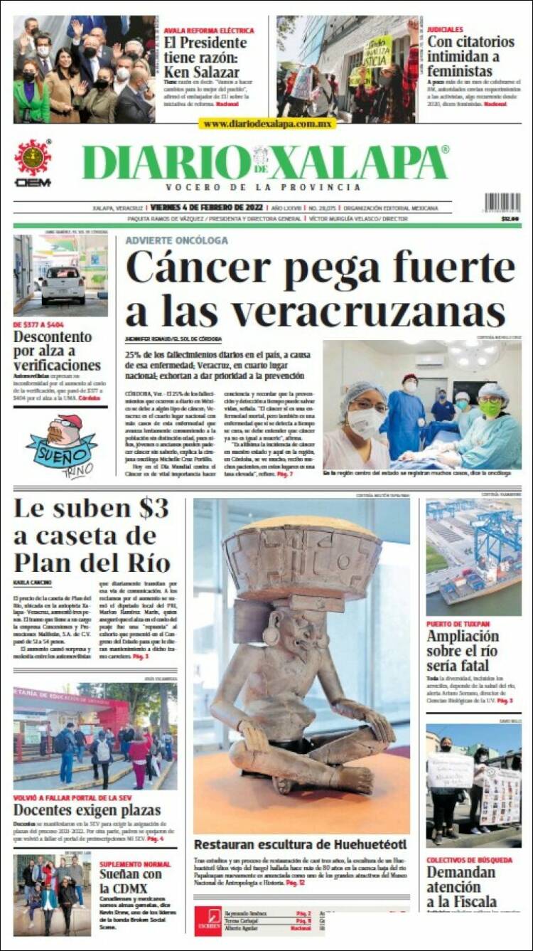 Portada de Diario de Xalapa (M&eacute;xico)