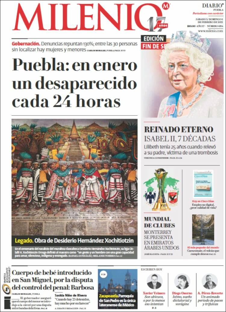 Portada de Milenio de Puebla (M&eacute;xico)