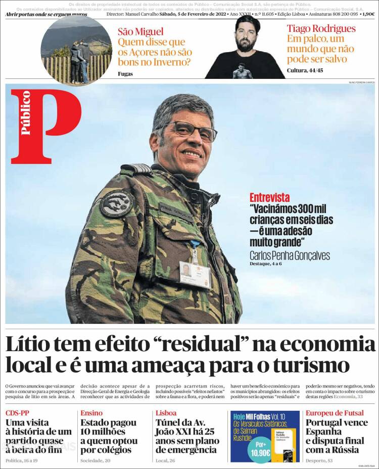 Portada de Público (Portugal)