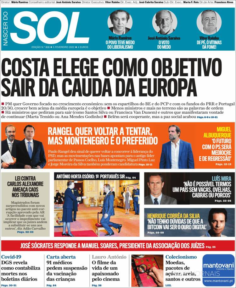 Portada de Jornal Sol (Portugal)