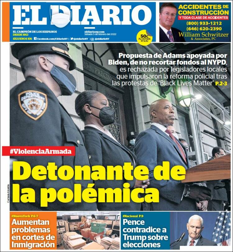 Portada de El Diario NY (USA)