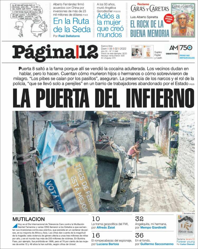 Portada de Página/12 (Argentina)