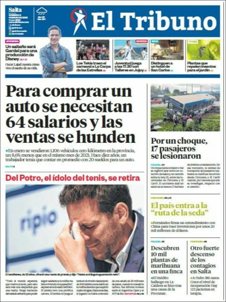 Portada de El Tribuno - Salta (Argentina)