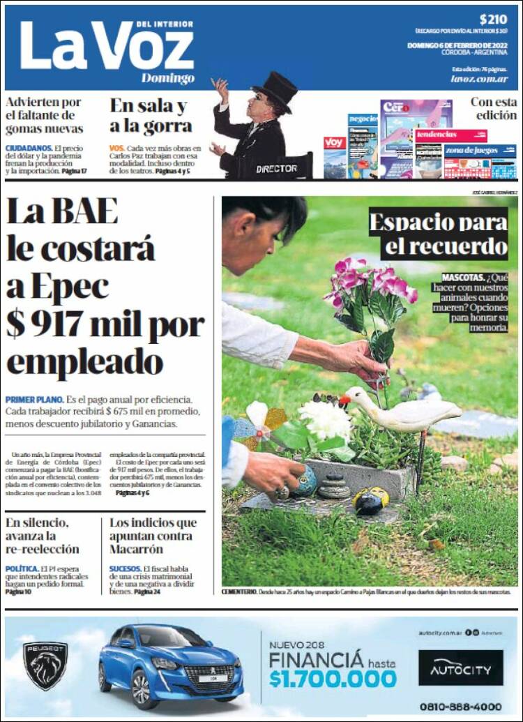 Portada de La Voz del Interior (Argentina)