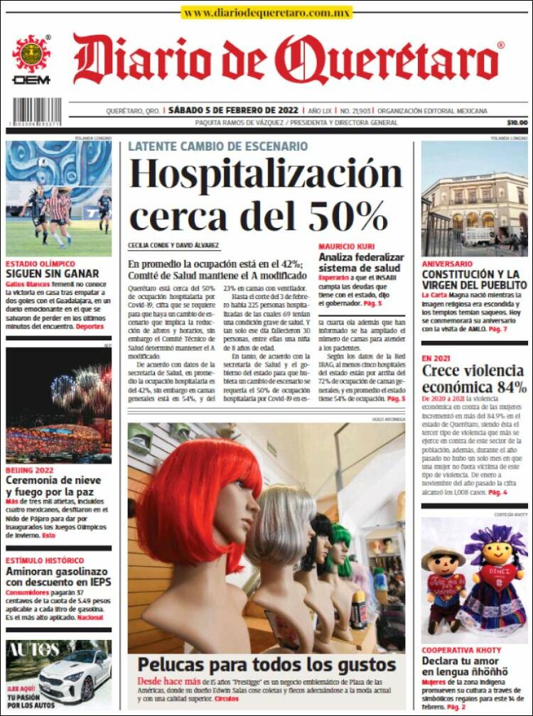 Portada de Diario de Querétaro (México)