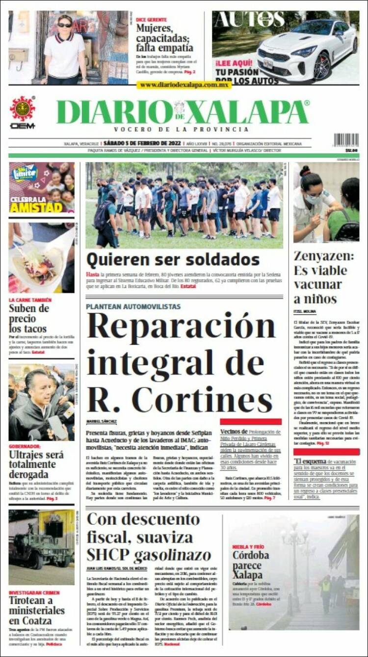 Portada de Diario de Xalapa (México)