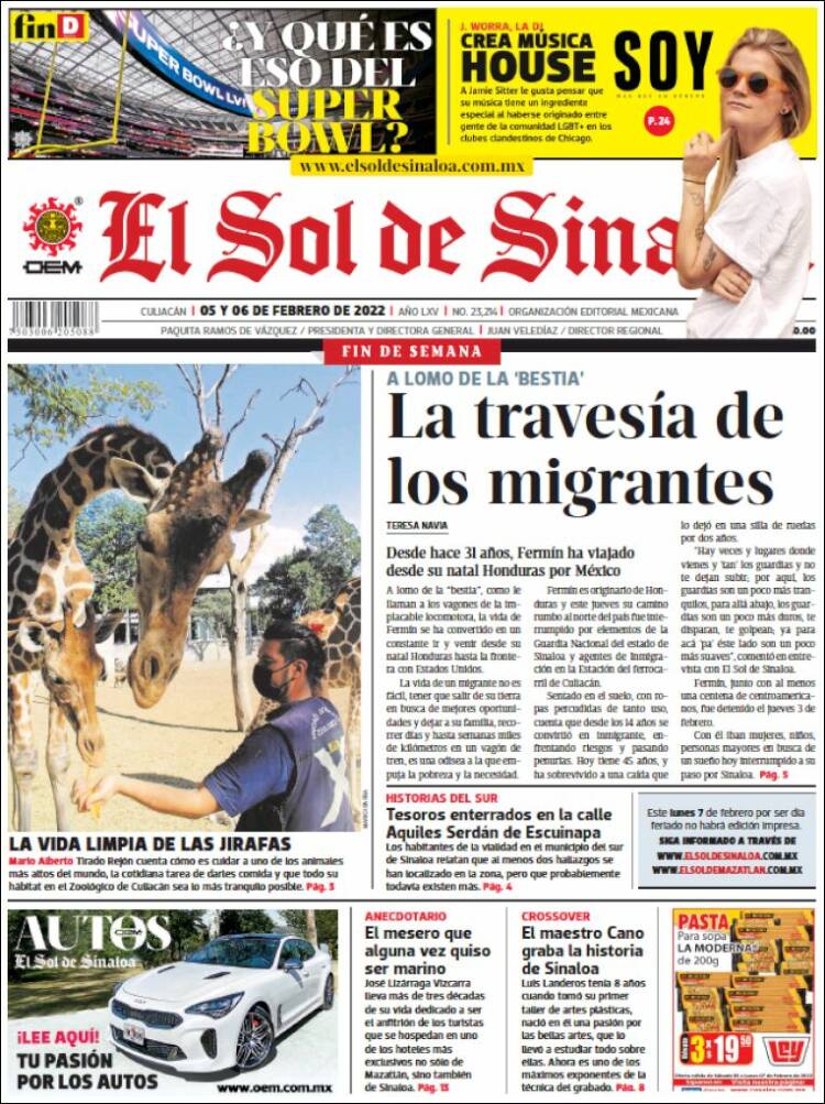 Portada de El Sol de Sinaloa (México)