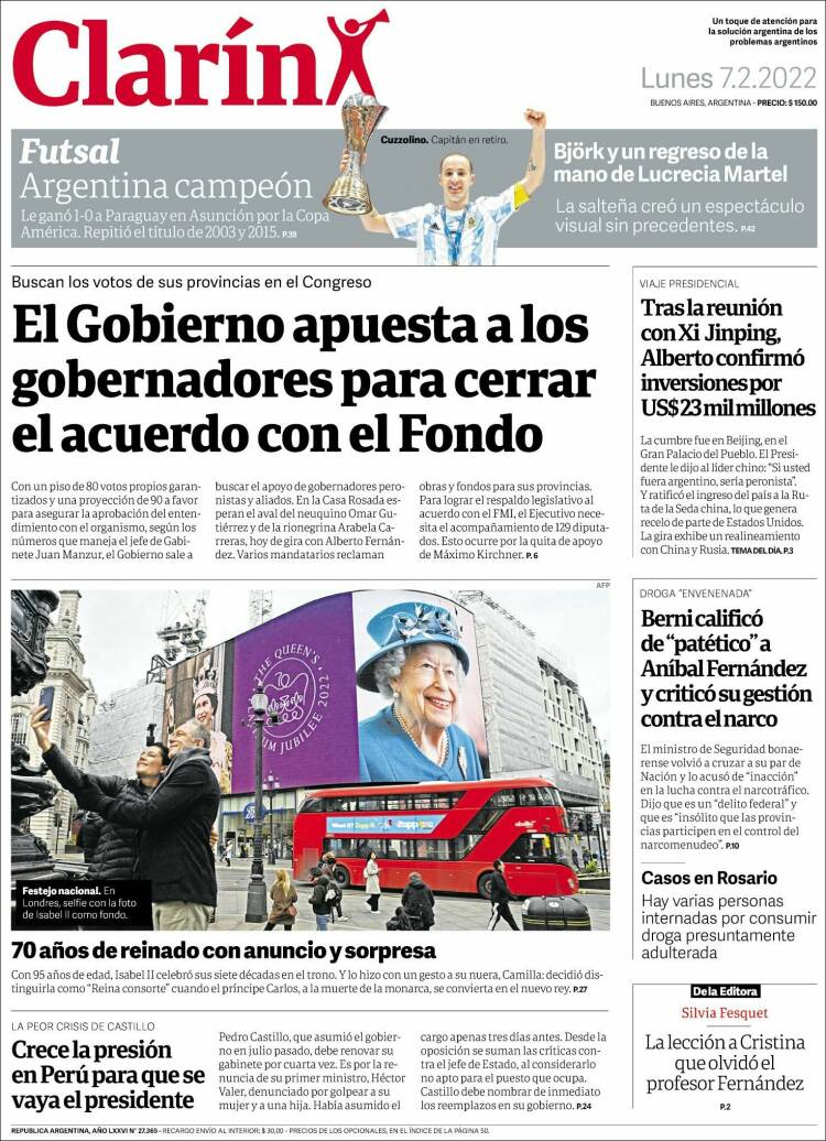 Portada de Clarín (Argentina)
