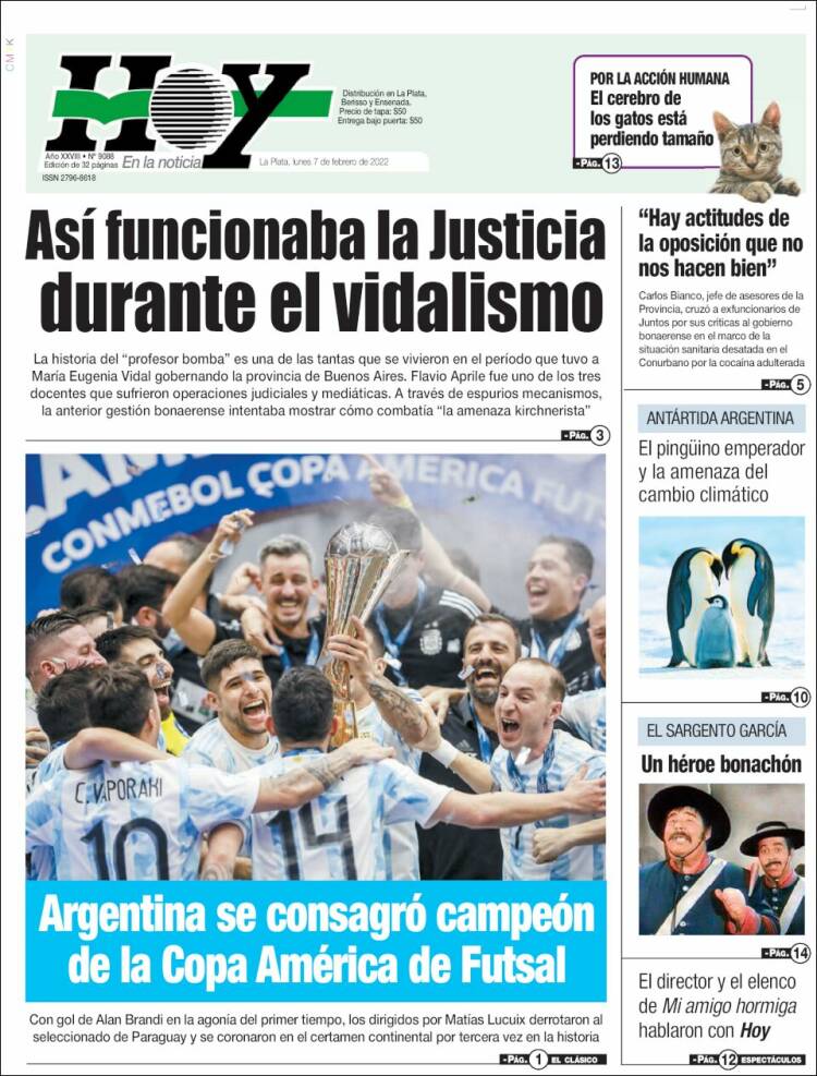 Portada de Diario Hoy (Argentina)