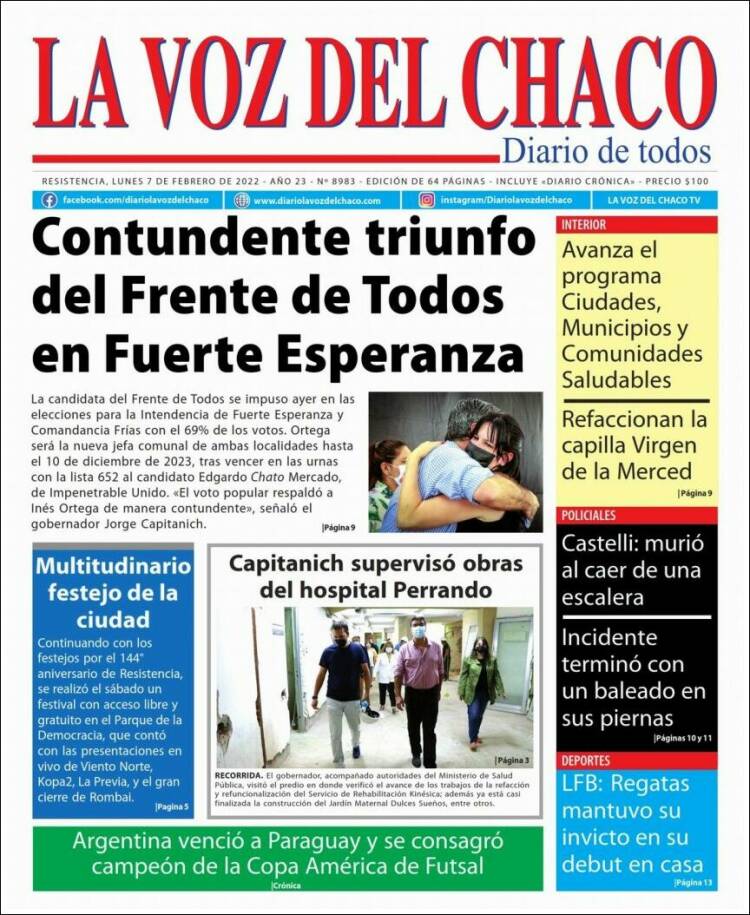 Portada de La Voz del Chaco (Argentina)