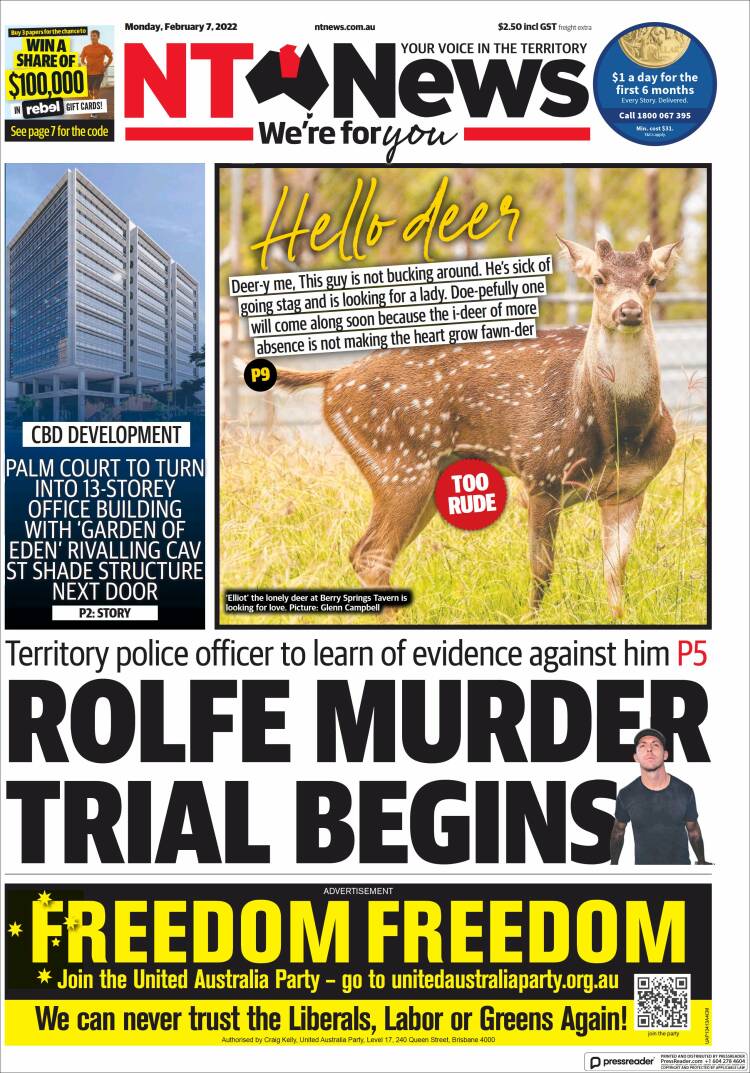 Portada de Northern Territory News (Australia)