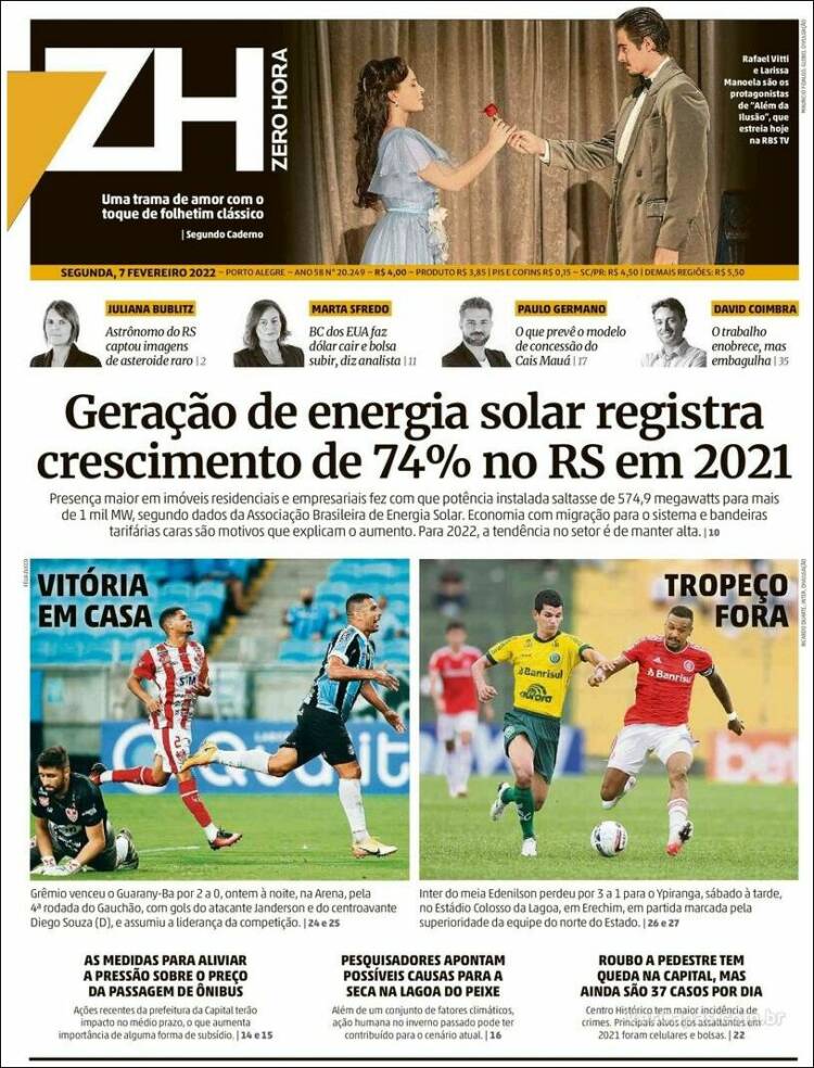 Portada de Zero Hora (Brasil)