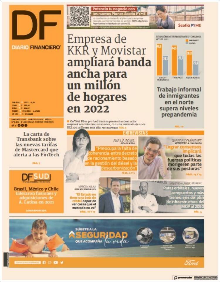 Portada de Diario Financiero (Chile)