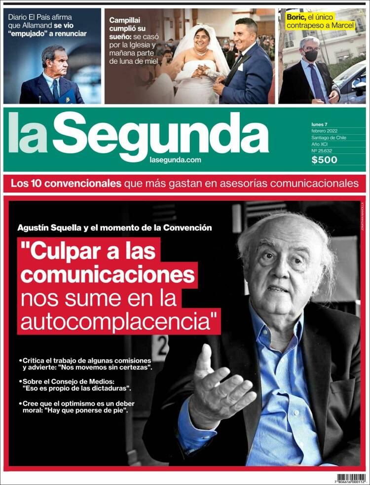Portada de La Segunda (Chile)
