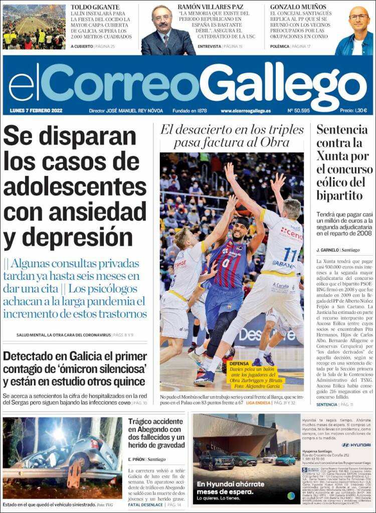 Portada de El Correo Gallego (Espa&ntilde;a)