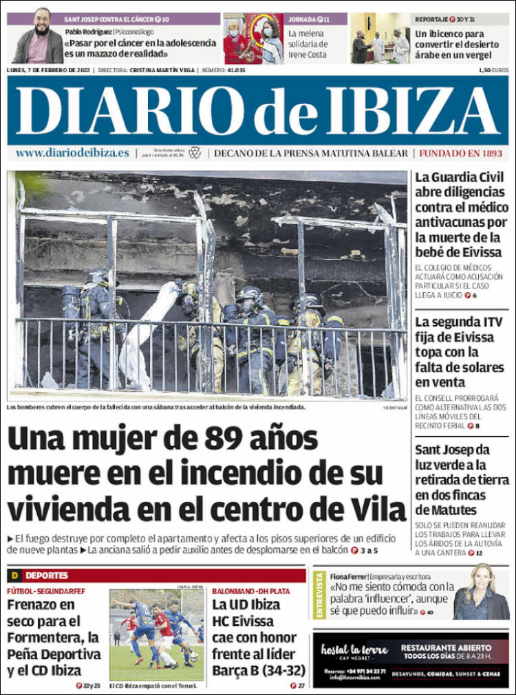 Portada de Diario de Ibiza (Espa&ntilde;a)