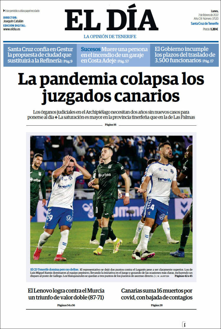 Portada de El Día (Espa&ntilde;a)