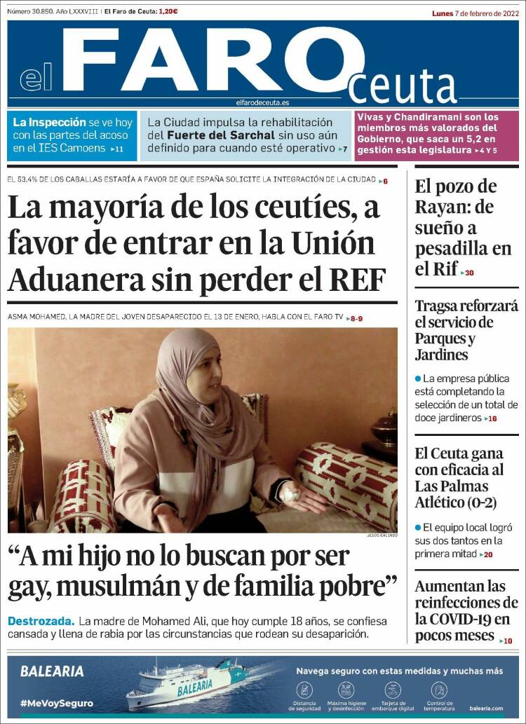 Portada de El Faro de Ceuta (Espa&ntilde;a)