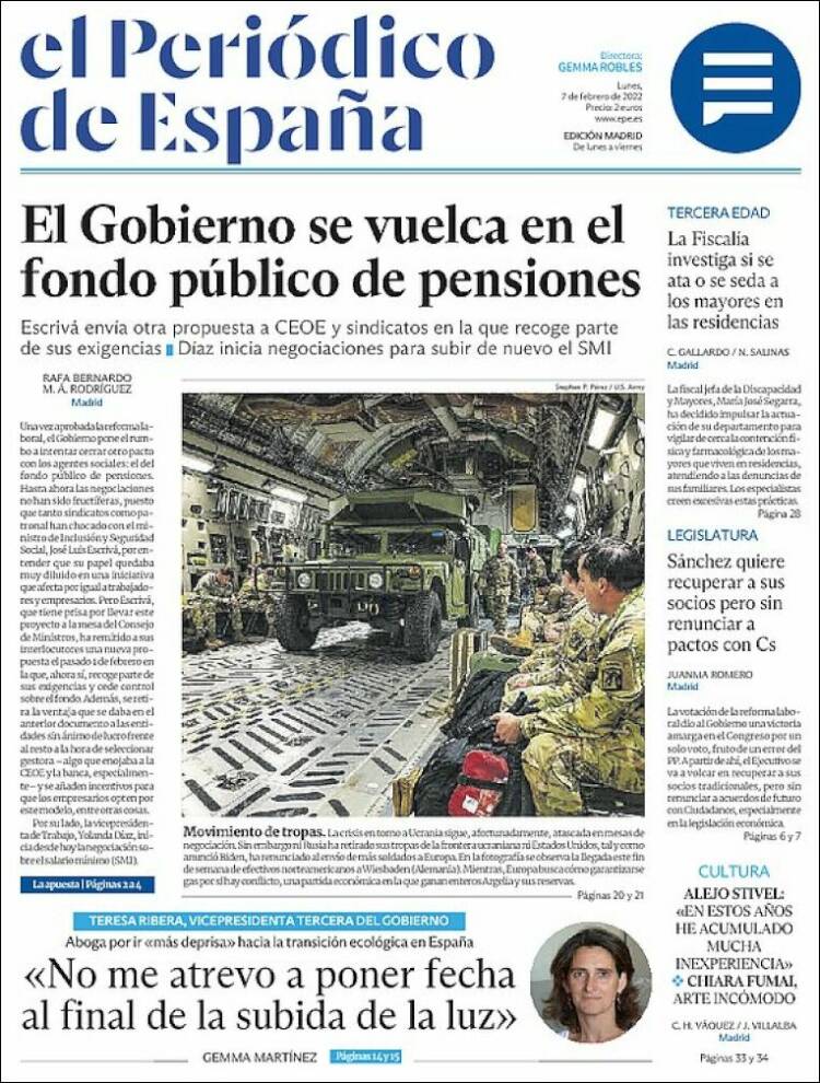 Portada de El Periódico de España (Espa&ntilde;a)