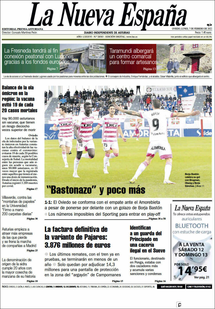 Portada de La Nueva España (Espa&ntilde;a)