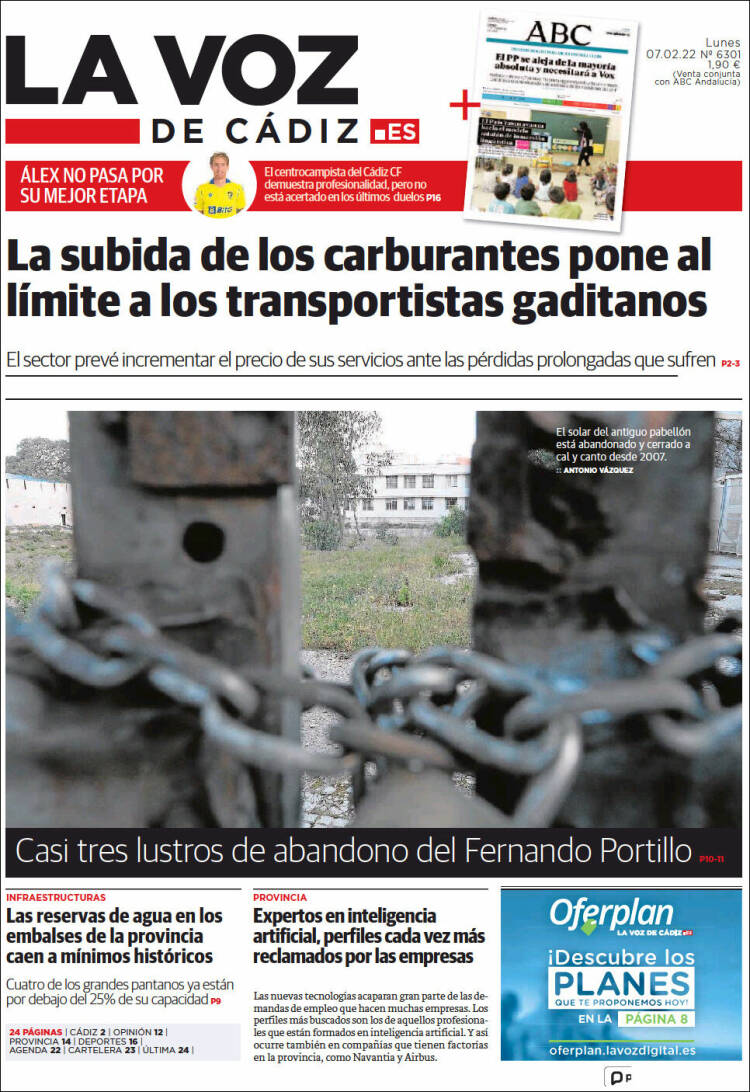 Portada de La Voz de Cádiz (Espa&ntilde;a)