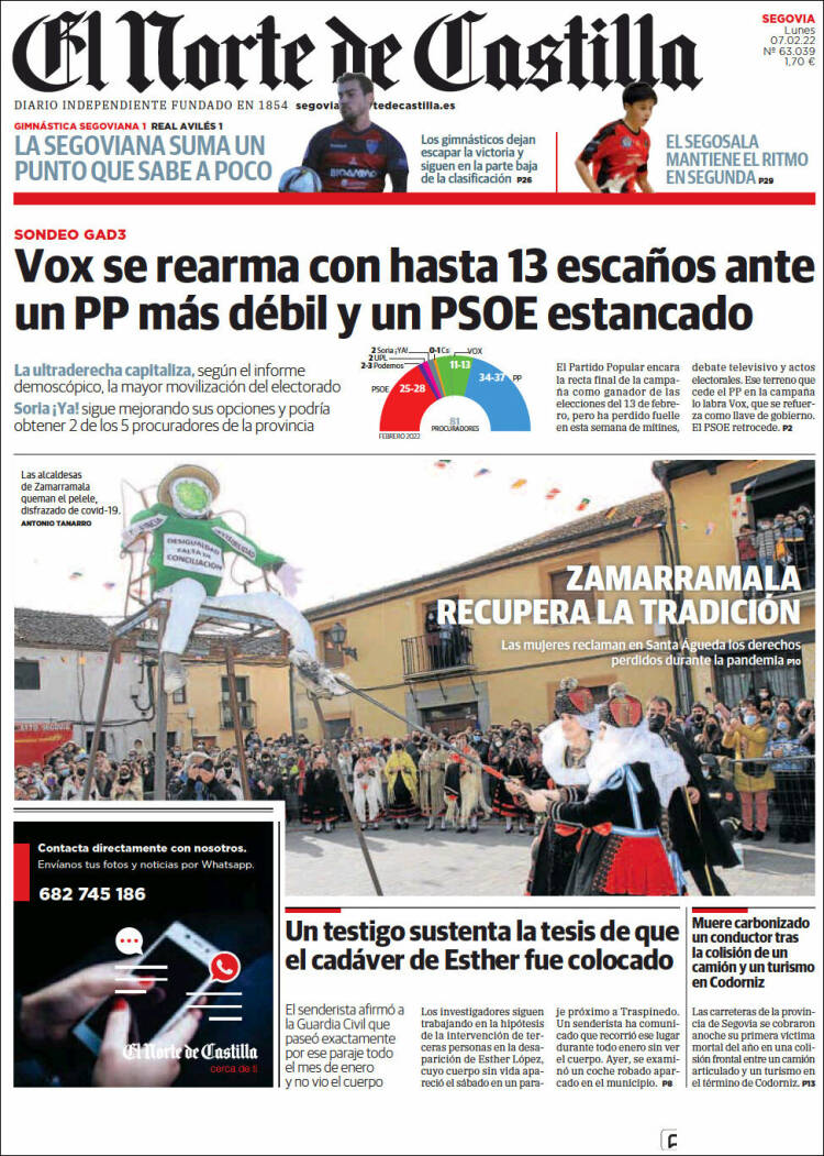 Portada de Norte de Castilla - Segovia (Espa&ntilde;a)